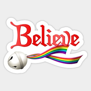 Believe LGBTQ Gilbert Baker Pride Jingle Bell Sticker